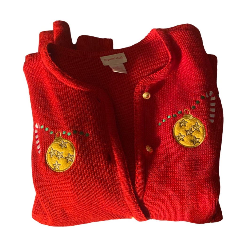 🧑‍🎄 SOLD 🧑‍🎄 Christmas Sweater, Red with decorations - Picture 6 of 13